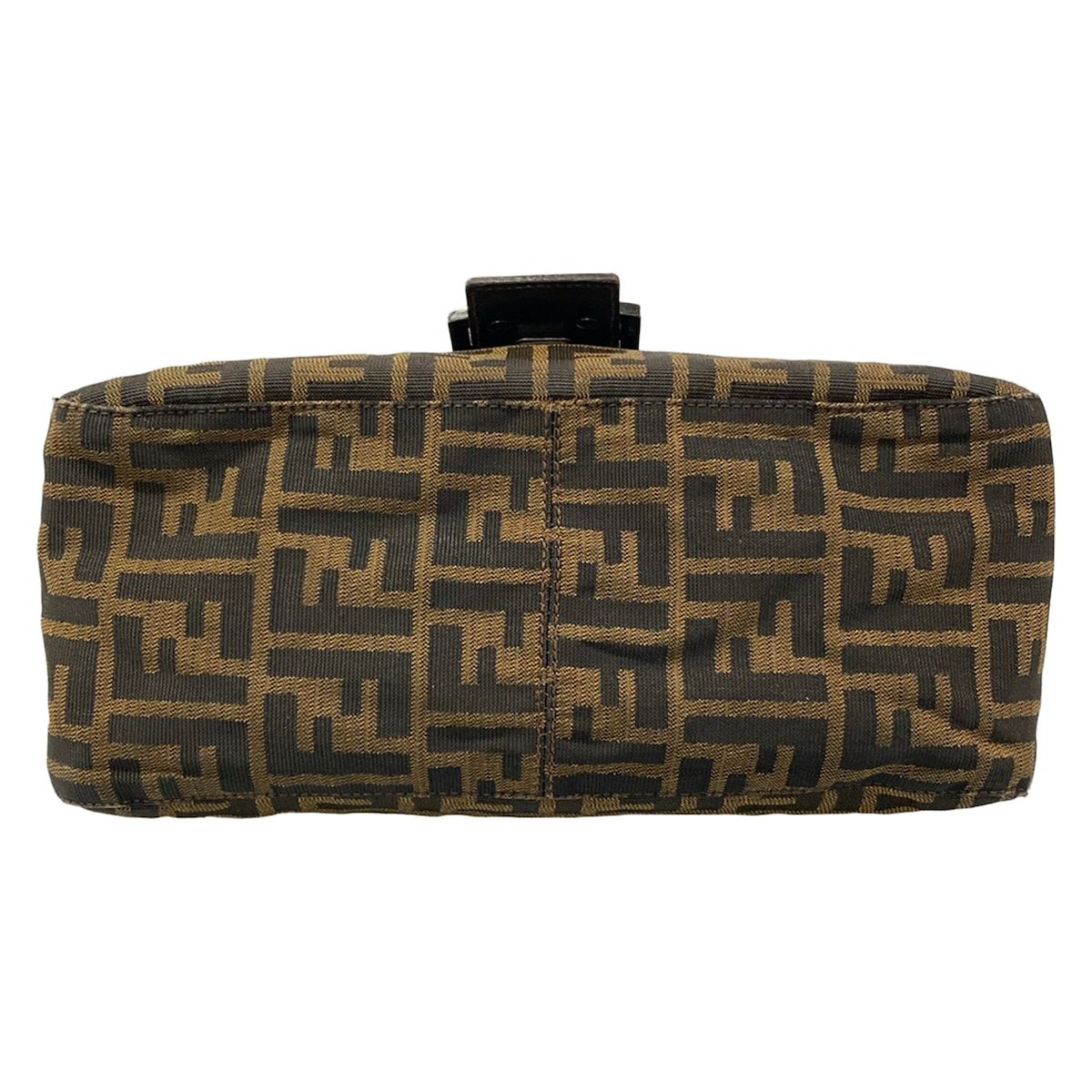 Fendi Shoulder Bag Zucca Pattern Mamma Bucket Beige Black Dark Brown Leather — view 5
