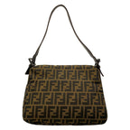 Fendi Shoulder Bag Zucca Pattern Mamma Bucket Beige Black Dark Brown Leather — view 3