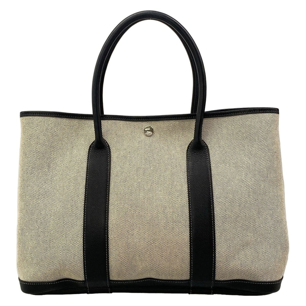 Hermes Tote Bag Garden Party PM Ivory Black Silver