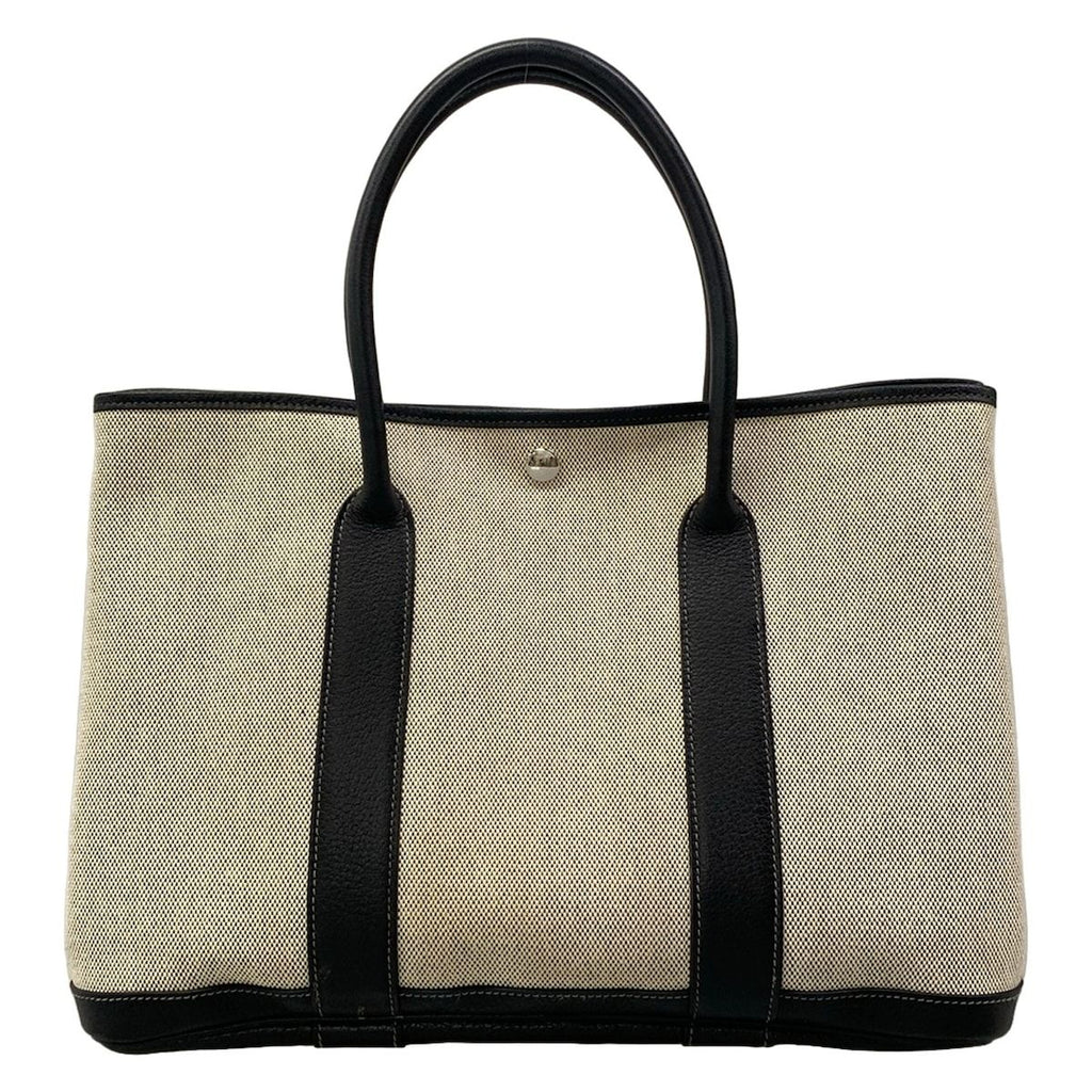 Hermes Tote Bag Garden Party PM Ivory Black Silver — view 3