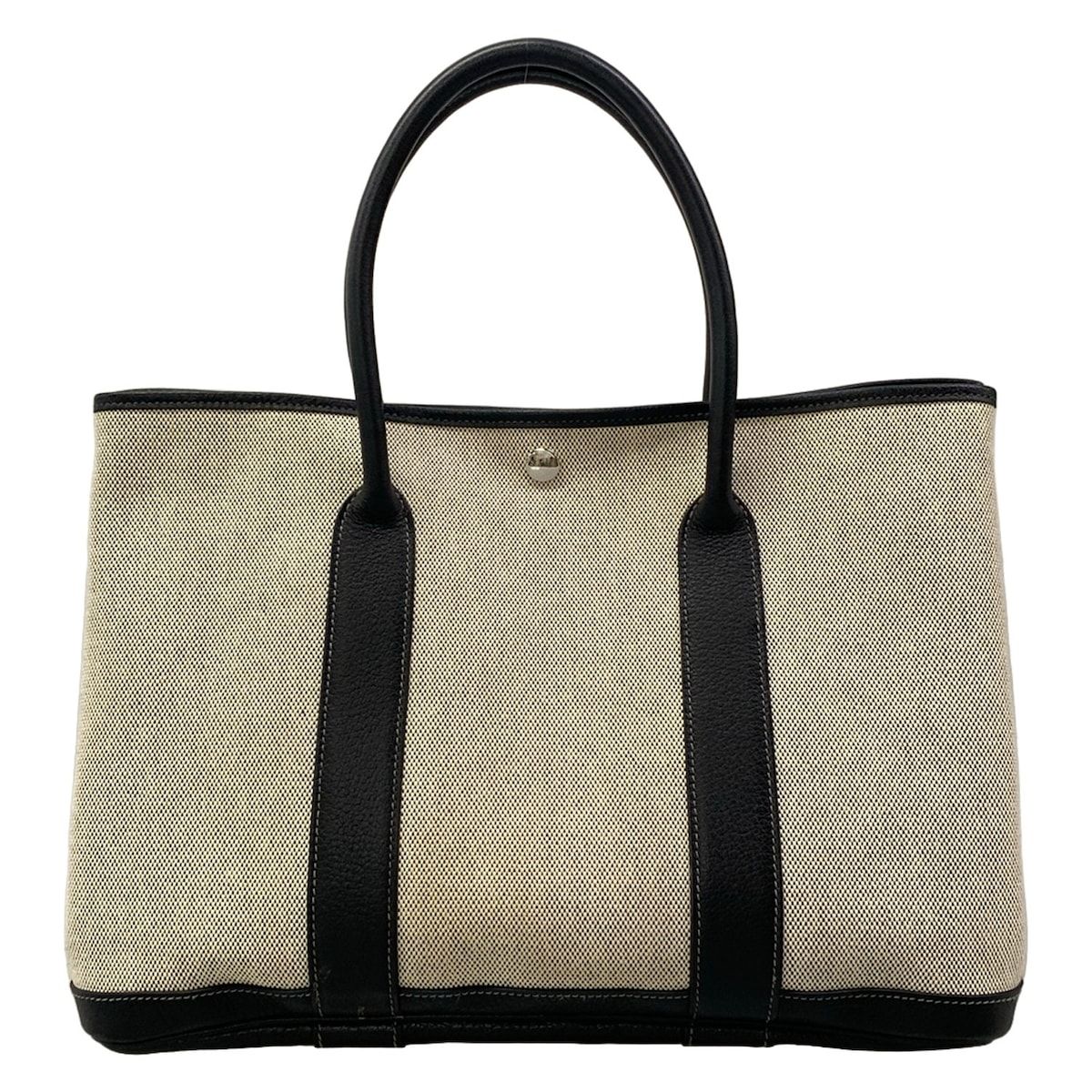 Hermes Tote Bag Garden Party PM Ivory Black Silver — view 3