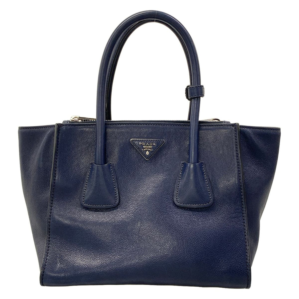 Prada Tote Bag Navy Leather