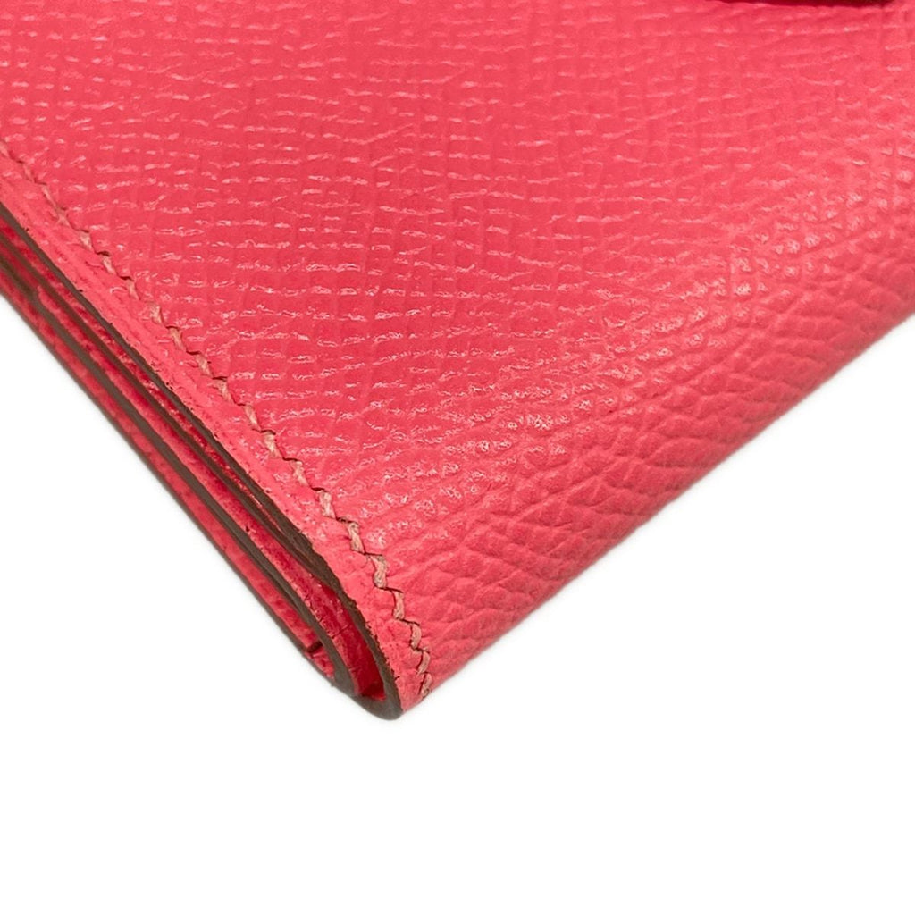Hermes Coin Purse Bearn Mini Rose Azalea Gold — view 7