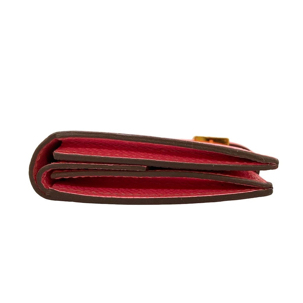 Hermes Coin Purse Bearn Mini Rose Azalea Gold — view 8