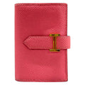 Hermes Coin Purse Bearn Mini Rose Azalea Gold