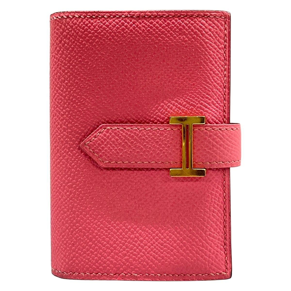 Hermes Coin Purse Bearn Mini Rose Azalea Gold