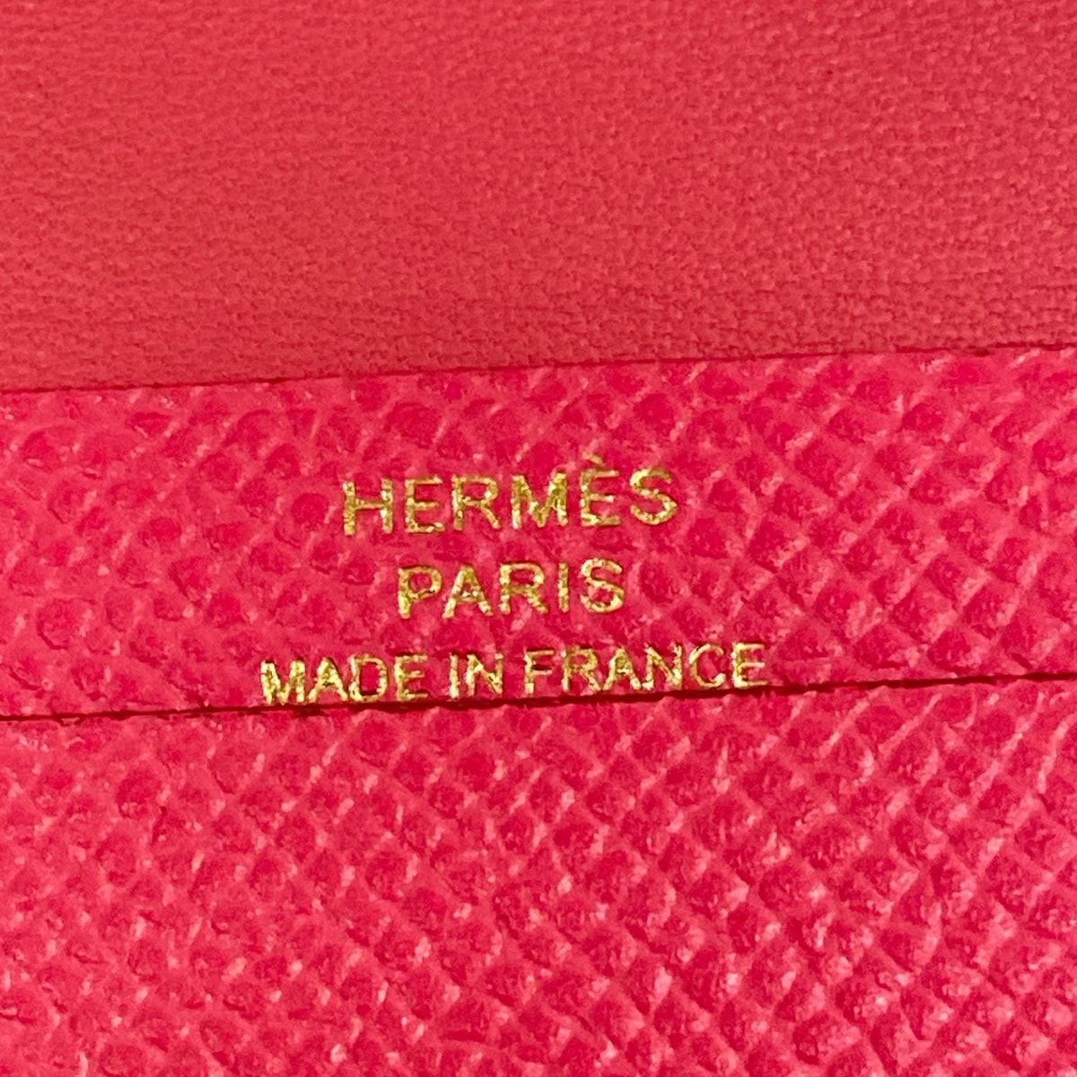 Hermes Coin Purse Bearn Mini Rose Azalea Gold — view 5