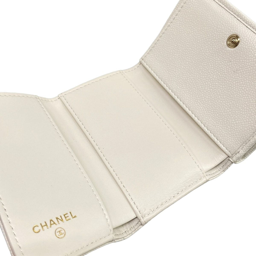 Chanel Trifold Wallet Classic Small Flap Quilted White — view 3