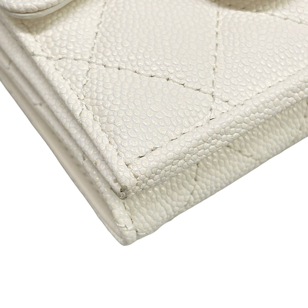 Chanel Trifold Wallet Classic Small Flap Quilted White — view 6