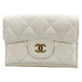 Chanel Trifold Wallet Classic Small Flap Quilted White