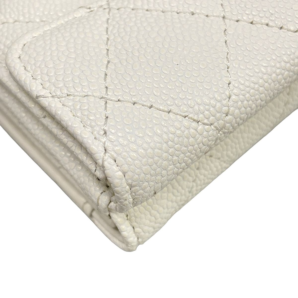Chanel Trifold Wallet Classic Small Flap Quilted White — view 7