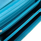 Chanel Wallet Quilted Blue Chain Silver Leather Shoulder Bag — view 4