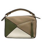 Loewe Handbag Puzzle Bag Small Beige White Khaki Tricolor — view 3