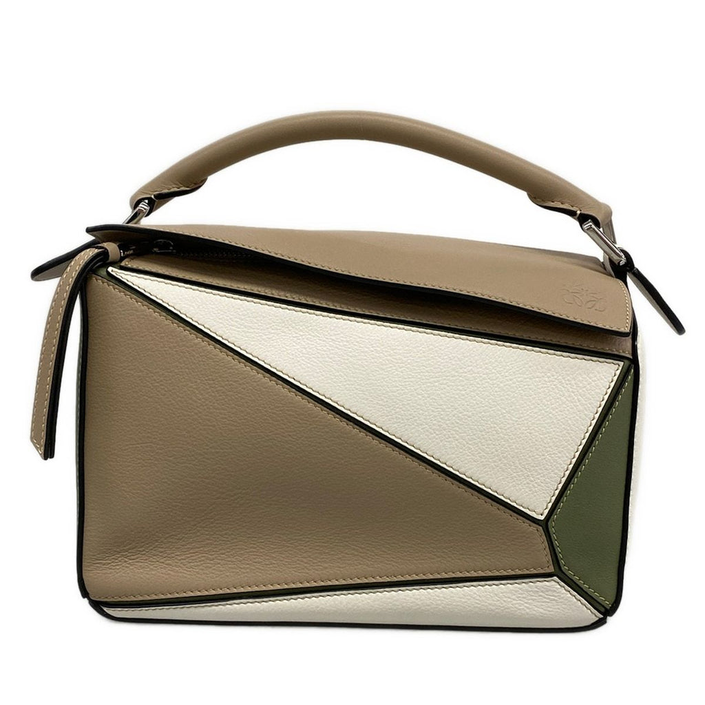 Loewe Handbag Puzzle Bag Small Beige White Khaki Tricolor