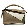 Loewe Handbag Puzzle Bag Small Beige White Khaki Tricolor