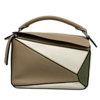 Loewe Handbag Puzzle Bag Small Beige White Khaki Tricolor
