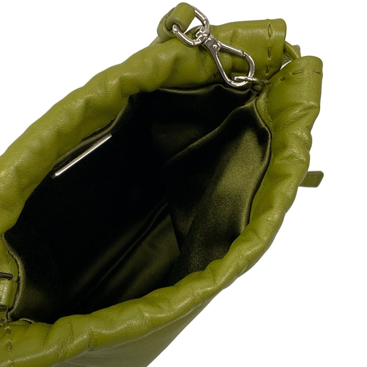 Prada Shoulder Bag Nappa Leather Smartphone Pouch Ivy Green Drawstring — view 7