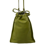 Prada Shoulder Bag Nappa Leather Smartphone Pouch Ivy Green Drawstring — view 3