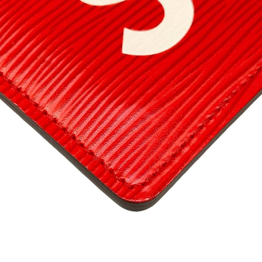 Louis Vuitton x Supreme Porte Cartes Simple Card Case Red White Leather — view 5