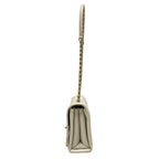 Chanel Shoulder Bag Quilted White Chain Gold Flap Lambskin — view 4