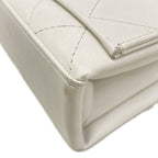 Chanel Shoulder Bag Quilted White Chain Gold Flap Lambskin — view 6