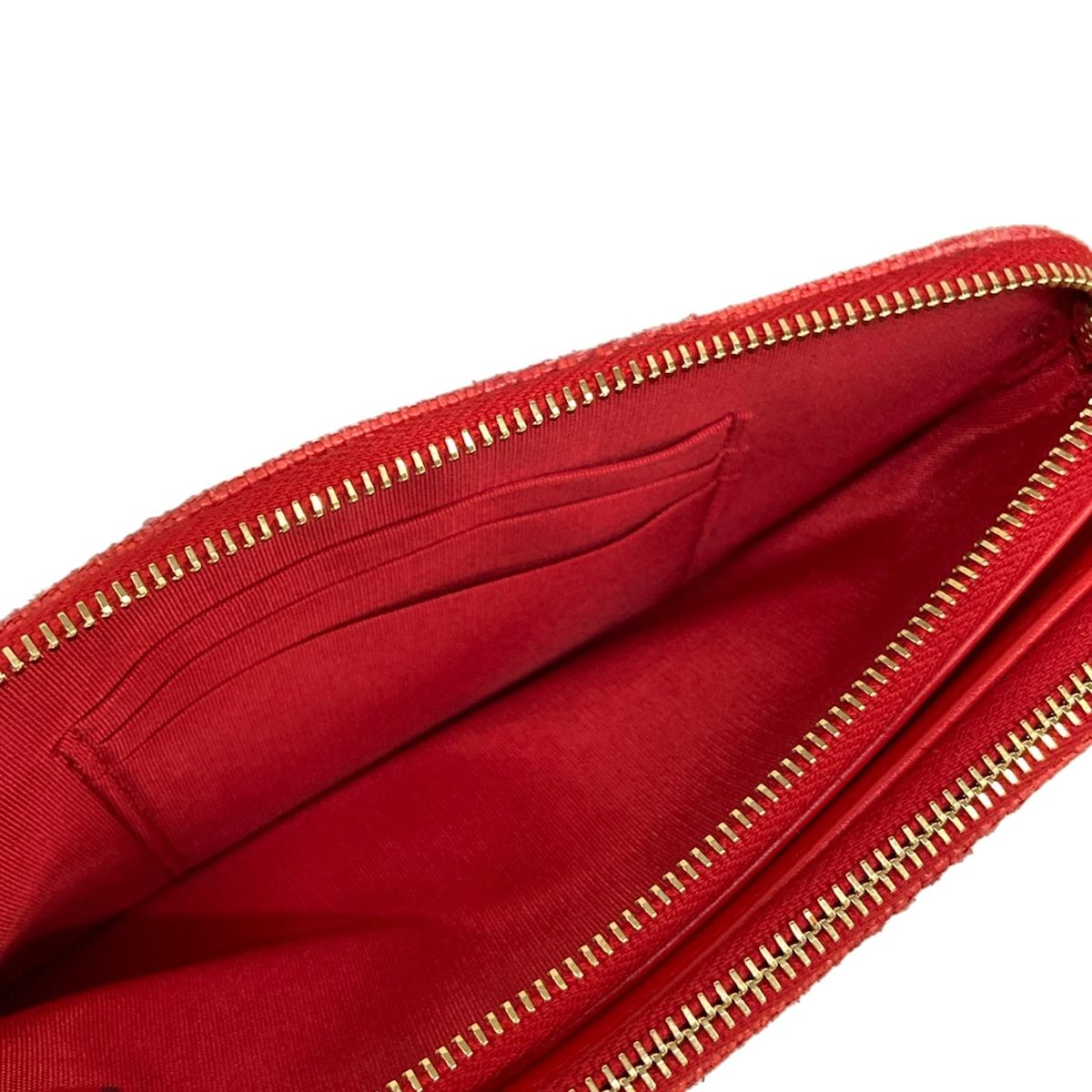 Chanel Wallet Deauville Line Red Chain Gold Leather Shoulder Bag — view 3