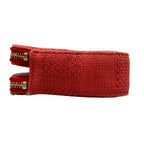 Chanel Wallet Deauville Line Red Chain Gold Leather Shoulder Bag — view 8