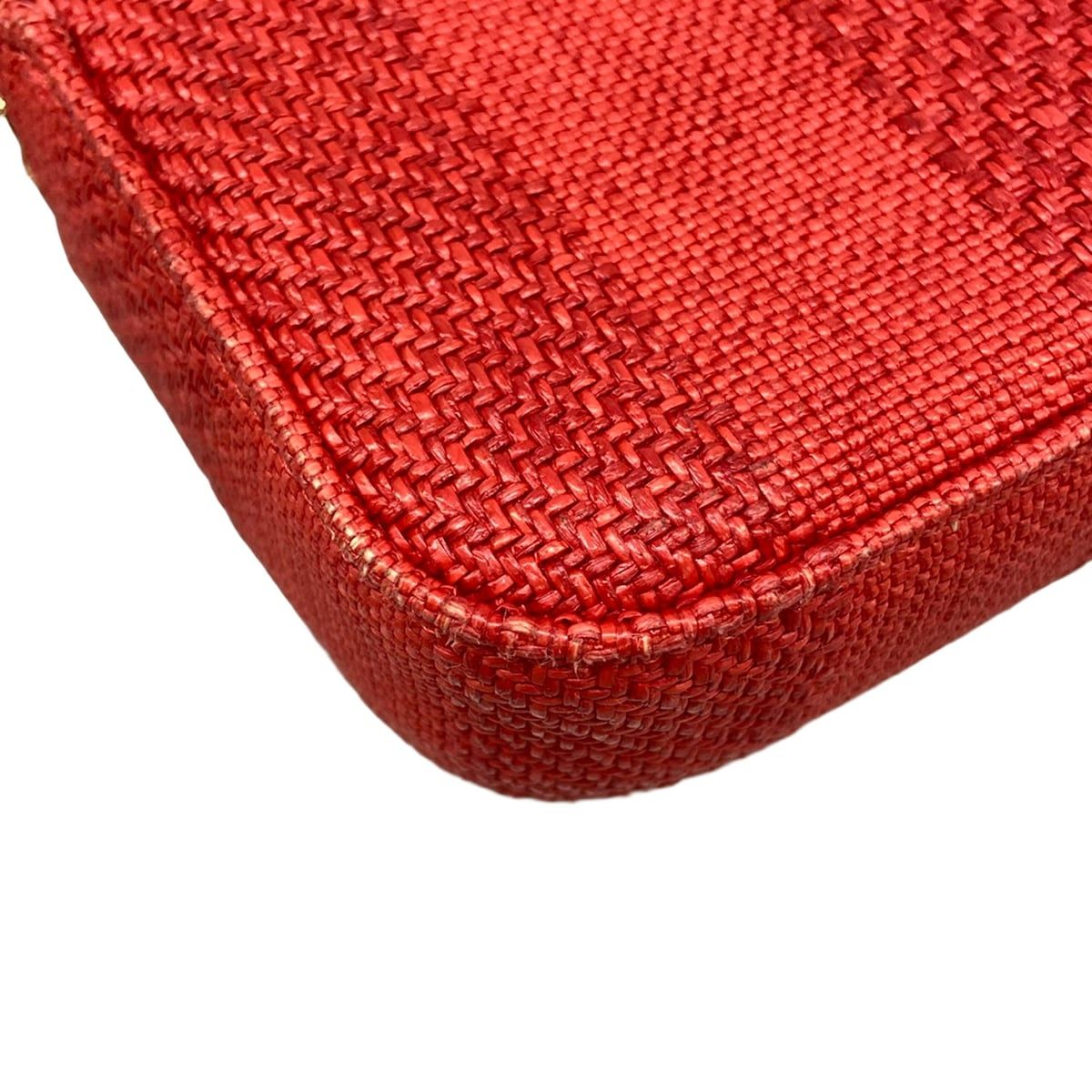 Chanel Wallet Deauville Line Red Chain Gold Leather Shoulder Bag — view 6