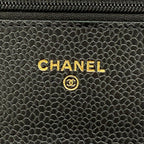 Chanel Wallet Quilted Black Chain Gold Shoulder Bag — view 5