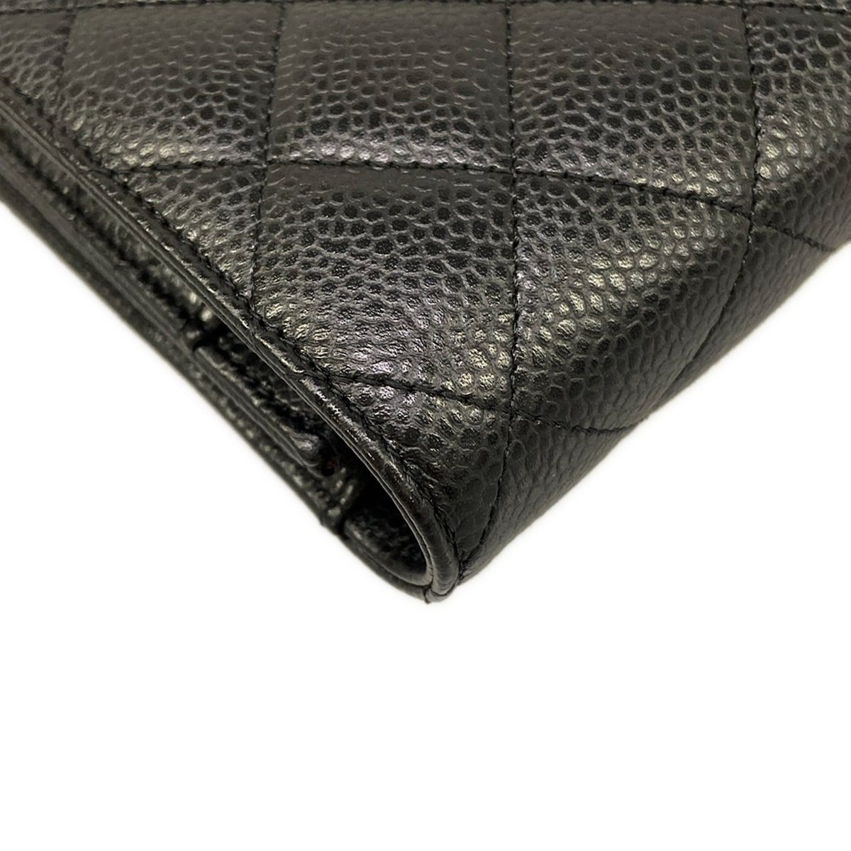 Chanel Wallet Quilted Black Chain Gold Shoulder Bag — view 7