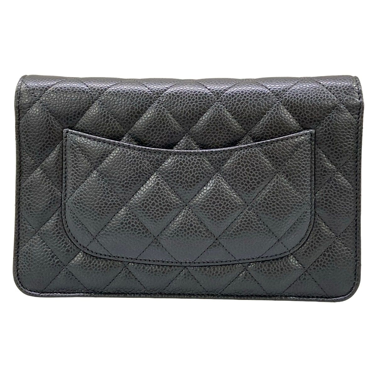Chanel Wallet Quilted Black Chain Gold Shoulder Bag — view 2
