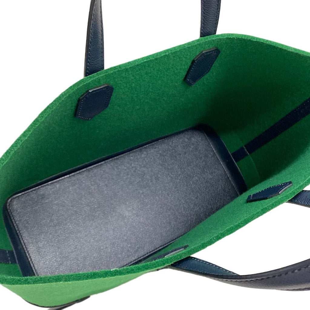 Hermes Tote Bag Maxi Box Cabas 30 Green Navy — view 7