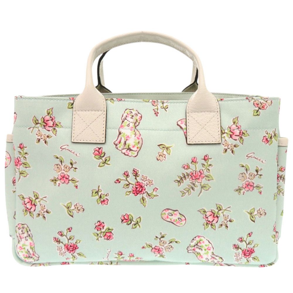 Gucci Children's Floral Dog Canvas Leather Mint Blue — view 3