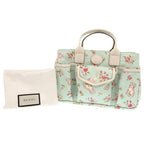Gucci Children's Floral Dog Canvas Leather Mint Blue — view 2