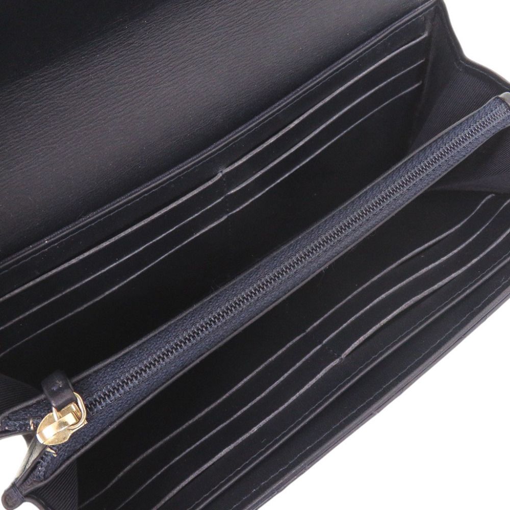 Chanel 2.55 Longflap Wallet Leather Gold Navy — view 4