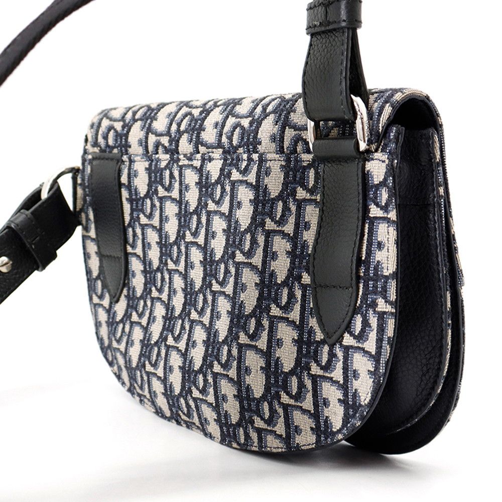 Dior Belt Bag Oblique Jacquard Saddle Pouch Black Trotter — view 3