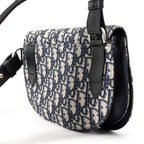 Dior Belt Bag Oblique Jacquard Saddle Pouch Black Trotter — view 3