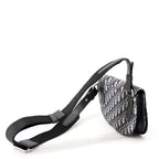 Dior Belt Bag Oblique Jacquard Saddle Pouch Black Trotter — view 2