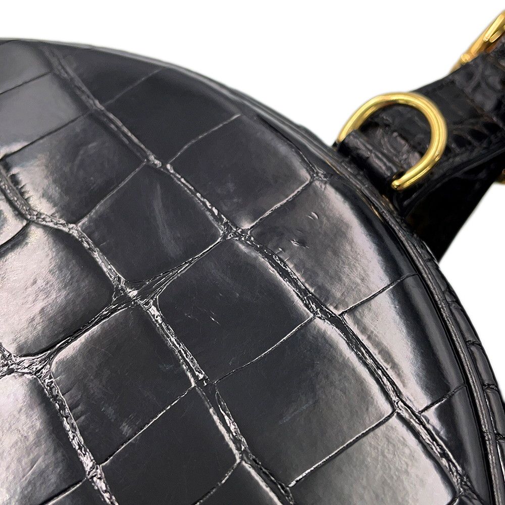 Louis Vuitton Crocodile Petite Boite Chapeau 2-Way Shoulder Bag Black — view 8