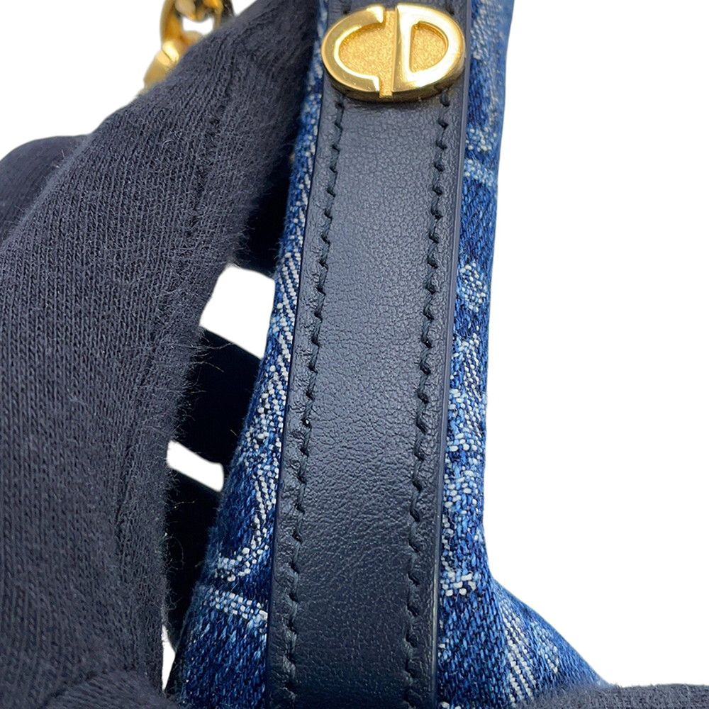 Dior Chain Shoulder Bag Star Oblique Hobo Denim Trotter — view 8
