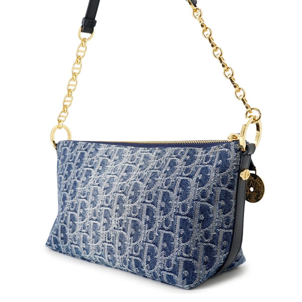 Dior Chain Shoulder Bag Star Oblique Hobo Denim Trotter — view 2