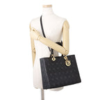 Dior Handbag Lady Cannage Large Lambskin 2-Way Black — view 5