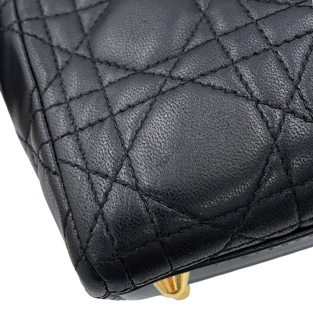 Dior Handbag Lady Cannage Large Lambskin 2-Way Black — view 7