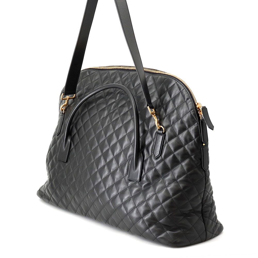 Saint Laurent Paris Boston Bag ES Giant Quilted Leather Black 2-Way — view 3