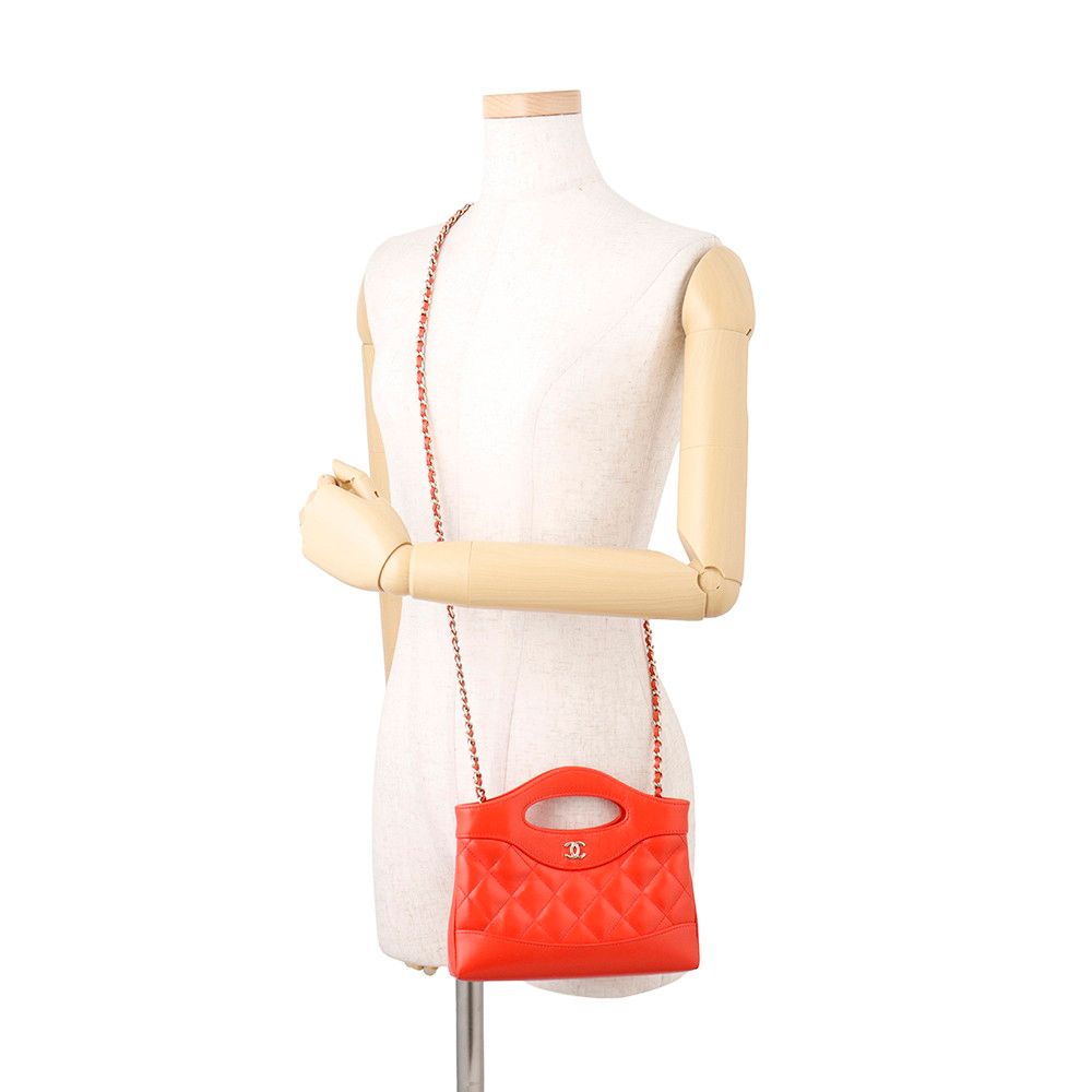 Chanel Handbag Quilted CC Logo 31 Mini Shiny Calfskin 2-Way Chain — view 5