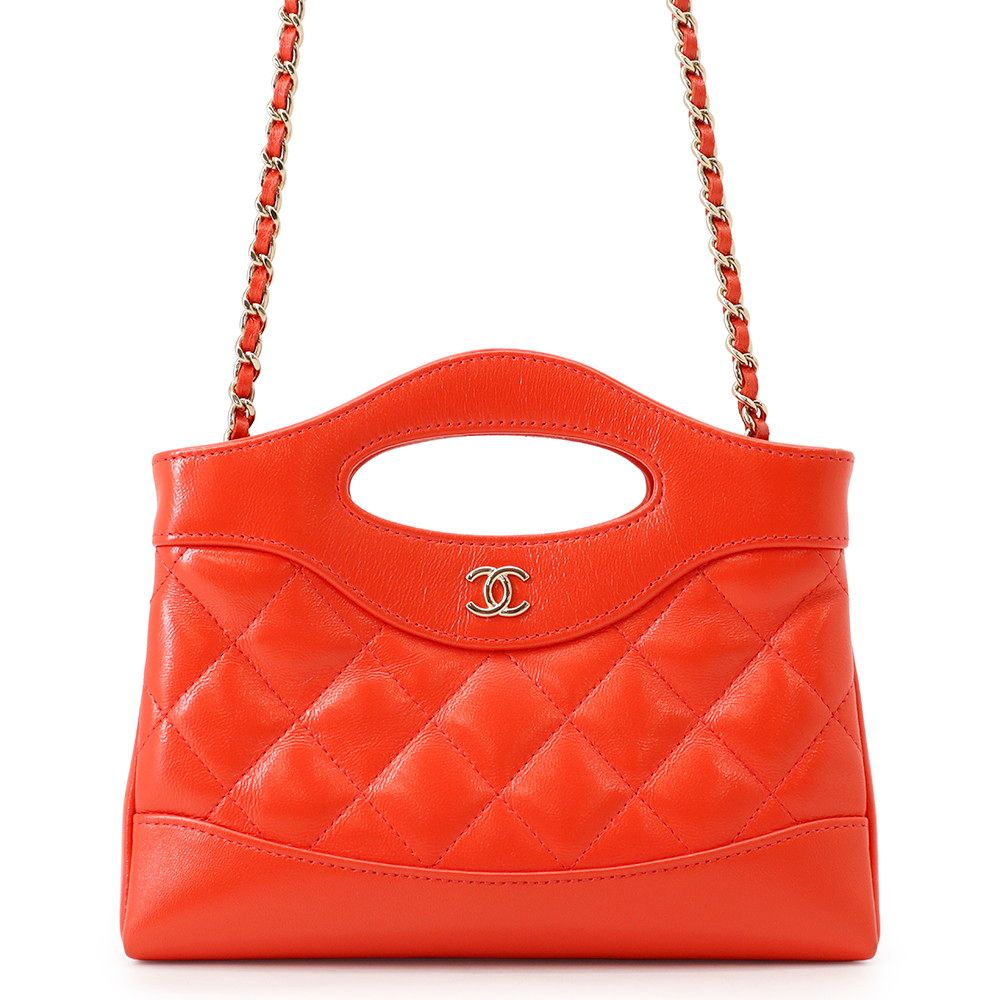Chanel Handbag Quilted CC Logo 31 Mini Shiny Calfskin 2-Way Chain