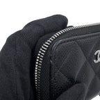 Chanel Coin Purse Quilted CC Logo Classic Zip Caviar Leather Black — view 6