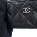 Chanel Coin Purse Quilted CC Logo Classic Zip Caviar Leather Black — view 5