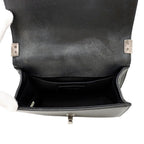 Chanel Chain Shoulder Bag Boy Small Quilted CC Logo Caviar Leather Boy Black — view 6