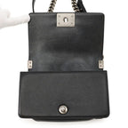 Chanel Chain Shoulder Bag Boy Small Quilted CC Logo Caviar Leather Boy Black — view 7